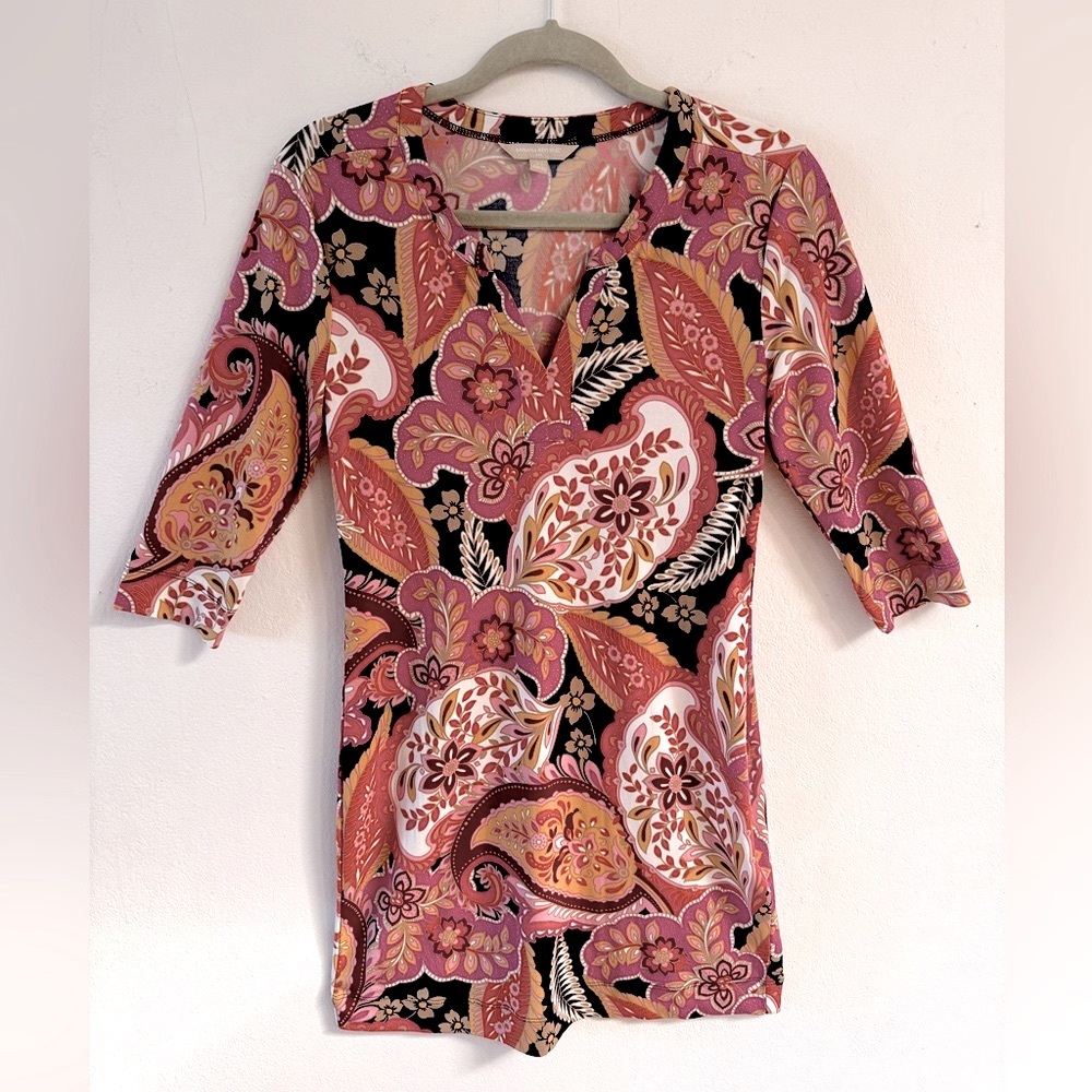 Banana Republic XS mini tunic dress in vibrant print EUC